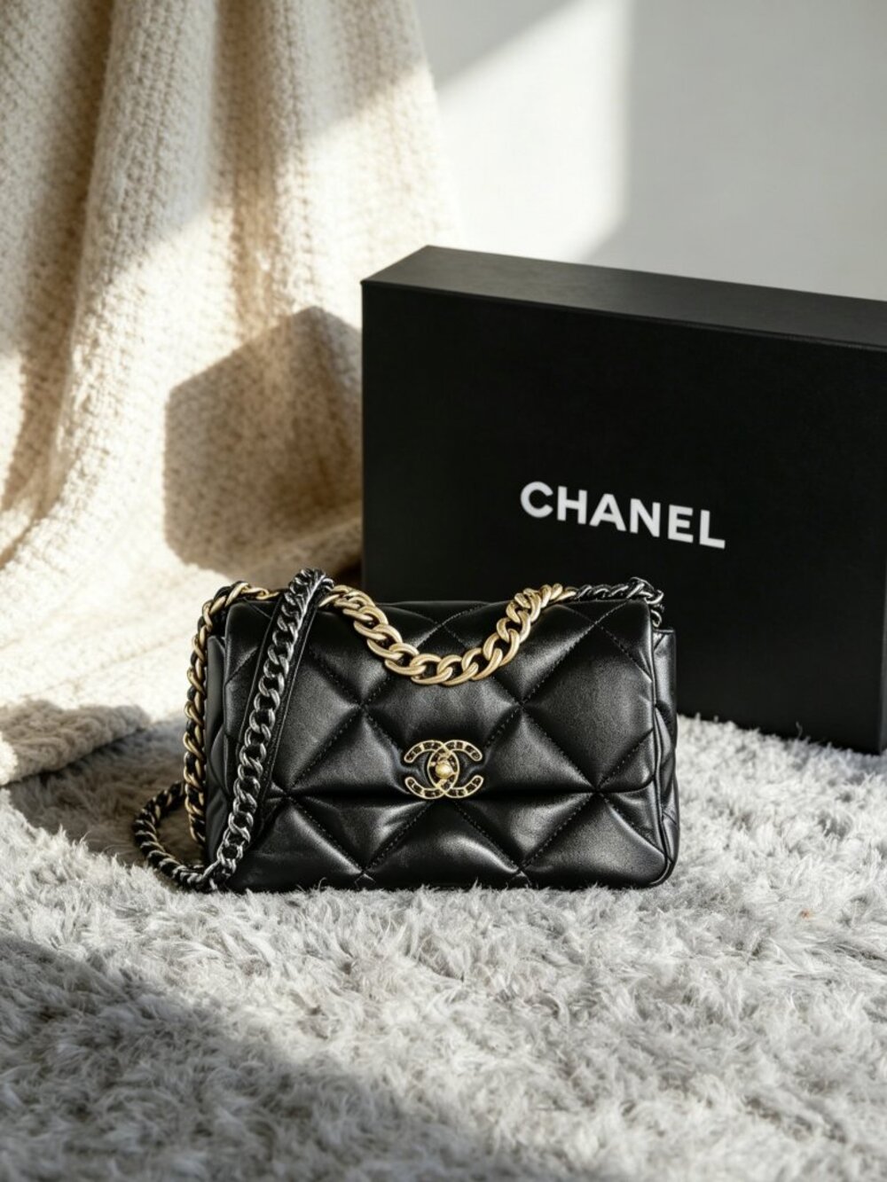 Chanel 19 Medium in Quilted Shiny Calfskin